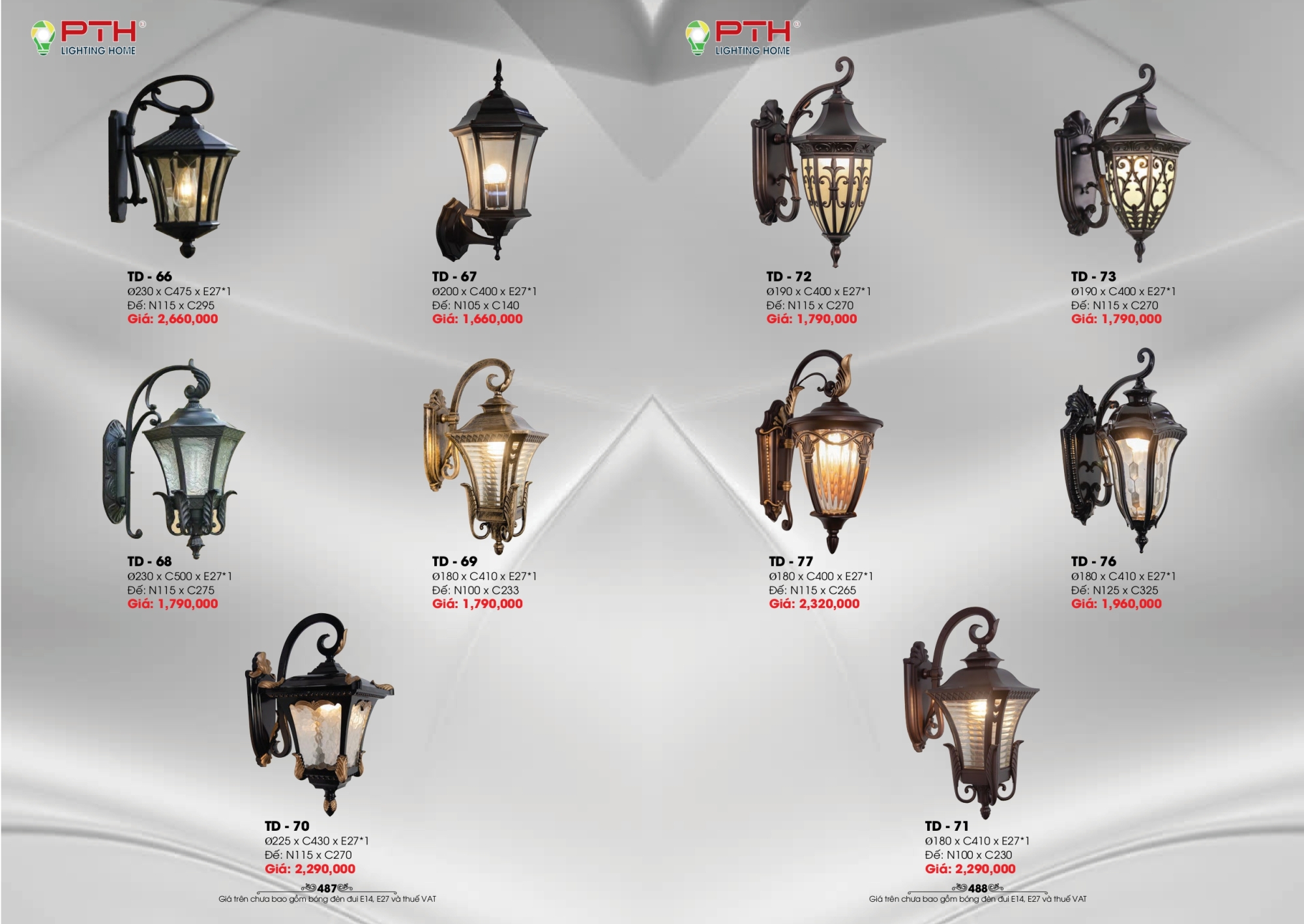 Bảng giá đèn trang trí PTH Lighting Home 2026